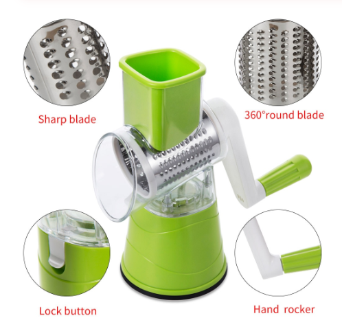 3-in-1 Hand Crank Vegetable Cutter and Shredder