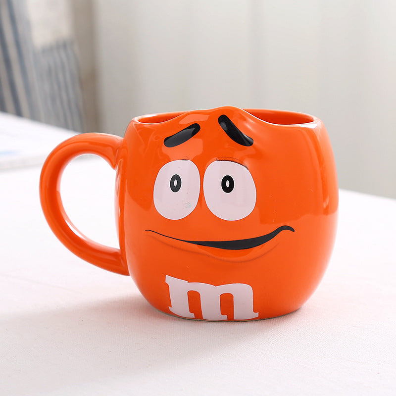 Creative M Bean Cartoon Ceramic Mug