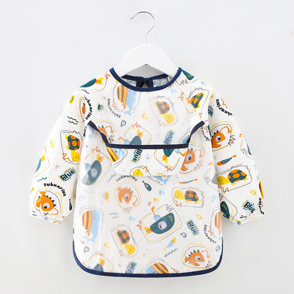 Waterproof Cotton Bib for Kids - Long Sleeve Feeding Apron