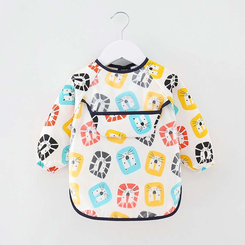 Waterproof Cotton Bib for Kids - Long Sleeve Feeding Apron