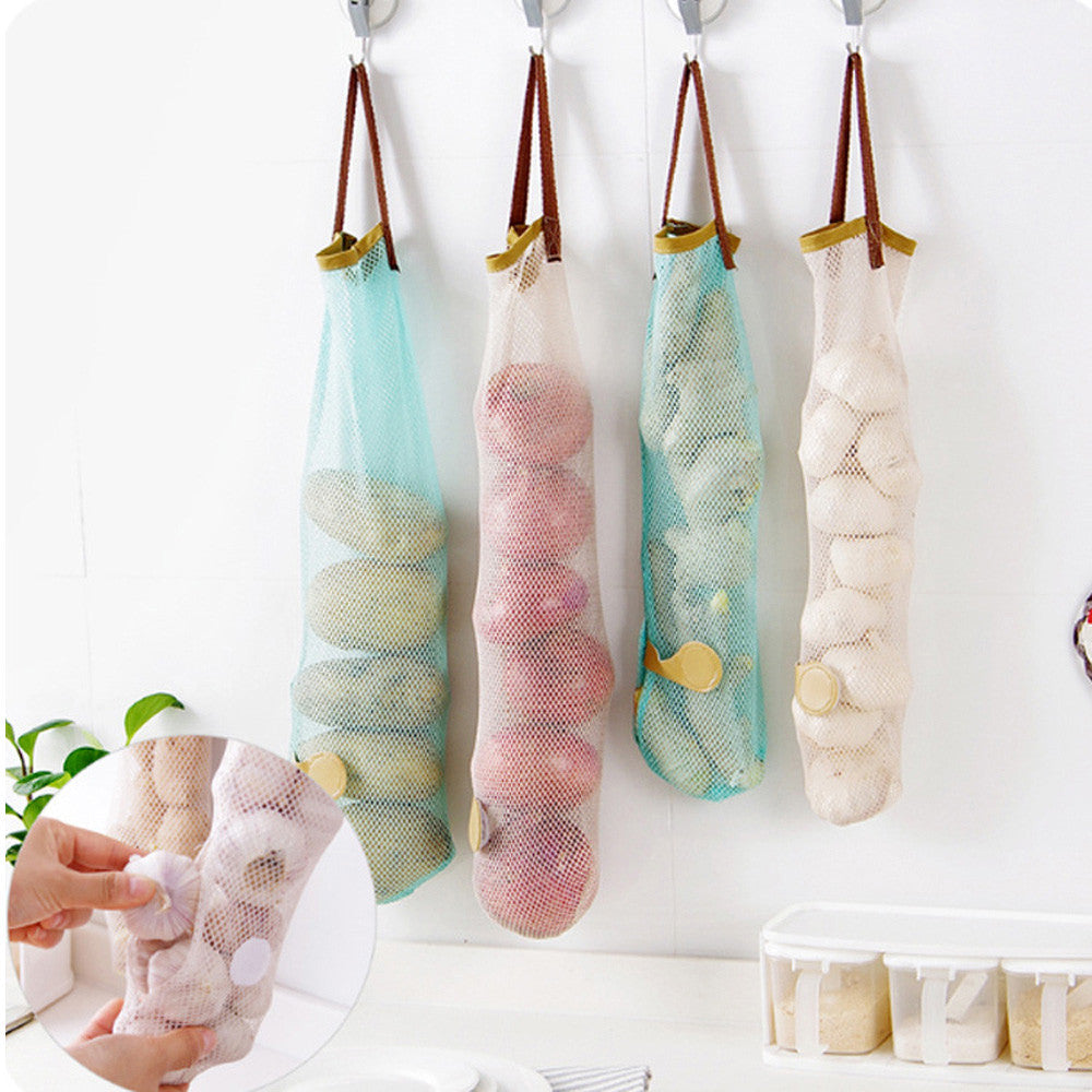 Fruits and Vegetables Storage Net Bag with Onion Hanger