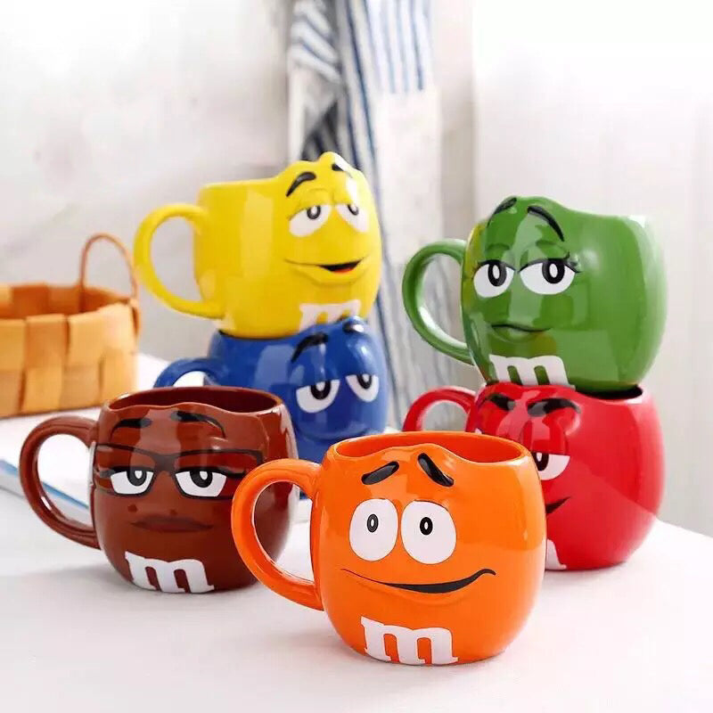 Creative M Bean Cartoon Ceramic Mug