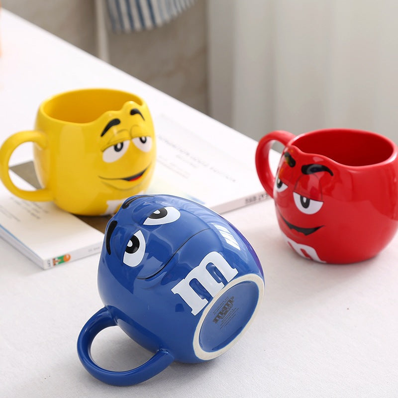 Creative M Bean Cartoon Ceramic Mug