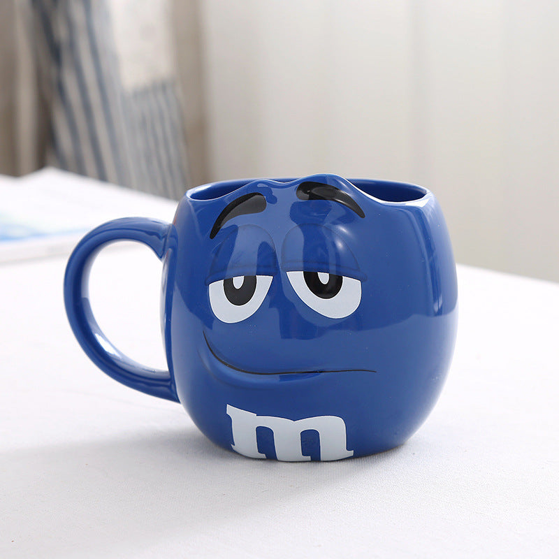 Creative M Bean Cartoon Ceramic Mug