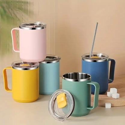 16oz Insulated Stainless Steel Travel Mug with Handle
