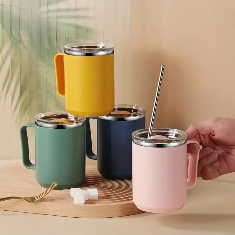16oz Insulated Stainless Steel Travel Mug with Handle