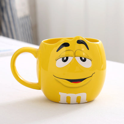 Creative M Bean Cartoon Ceramic Mug