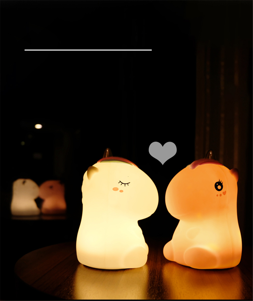 Creative USB Rechargeable Colorful Unicorn Night Light