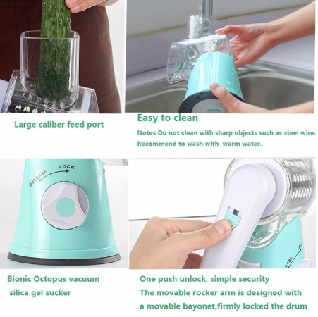 3-in-1 Hand Crank Vegetable Cutter and Shredder