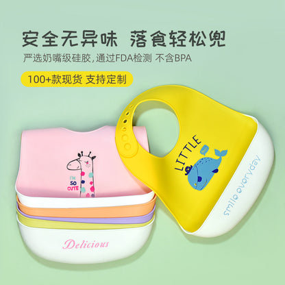 3D Baby Waterproof Silicone Bib for Feeding Kids